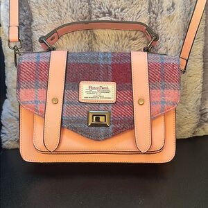 Harris Tweed Pink and Gray Crossbody Bag